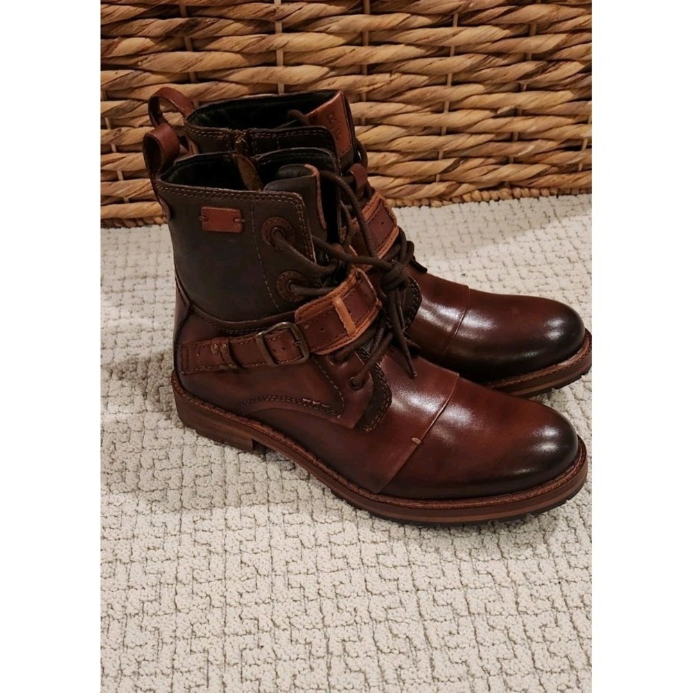 Reserved Footwear New York Men's Boots  Size 9.5 Brown Leather Manmade New